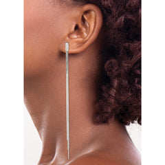 QE3952 Sterling Silver Polished Multi-Strand Snake Chain Post Dangle Earrings