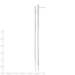 QE3952 Sterling Silver Polished Multi-Strand Snake Chain Post Dangle Earrings