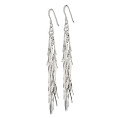QE3973 Sterling Silver Polished Fancy Drop Squiggle Dangle Earrings