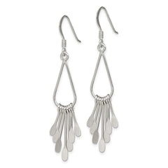 QE3982 Sterling Silver Polished Fancy Teardrop Dangle Earrings