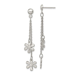 QE4097 Sterling Silver Flower Dangle Post Earring