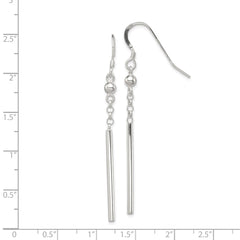 QE4136 Sterling Silver Polished Fancy Bar Dangle Earrings