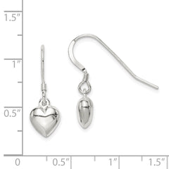 QE4204 Sterling Silver Heart Dangle Earrings