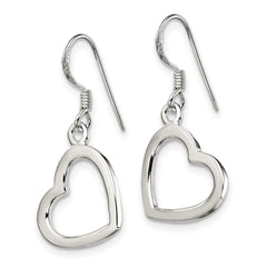 QE4213 Sterling Silver Heart Dangle Earrings