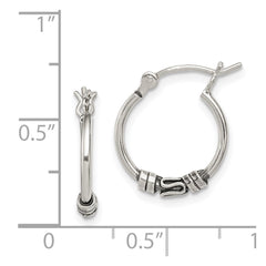 QE4286 Sterling Silver Round Antiqued Fancy Earrings