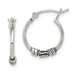 QE4286 Sterling Silver Round Antiqued Fancy Earrings