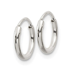 QE4345 Sterling Silver 1.3mm Hoop Earrings