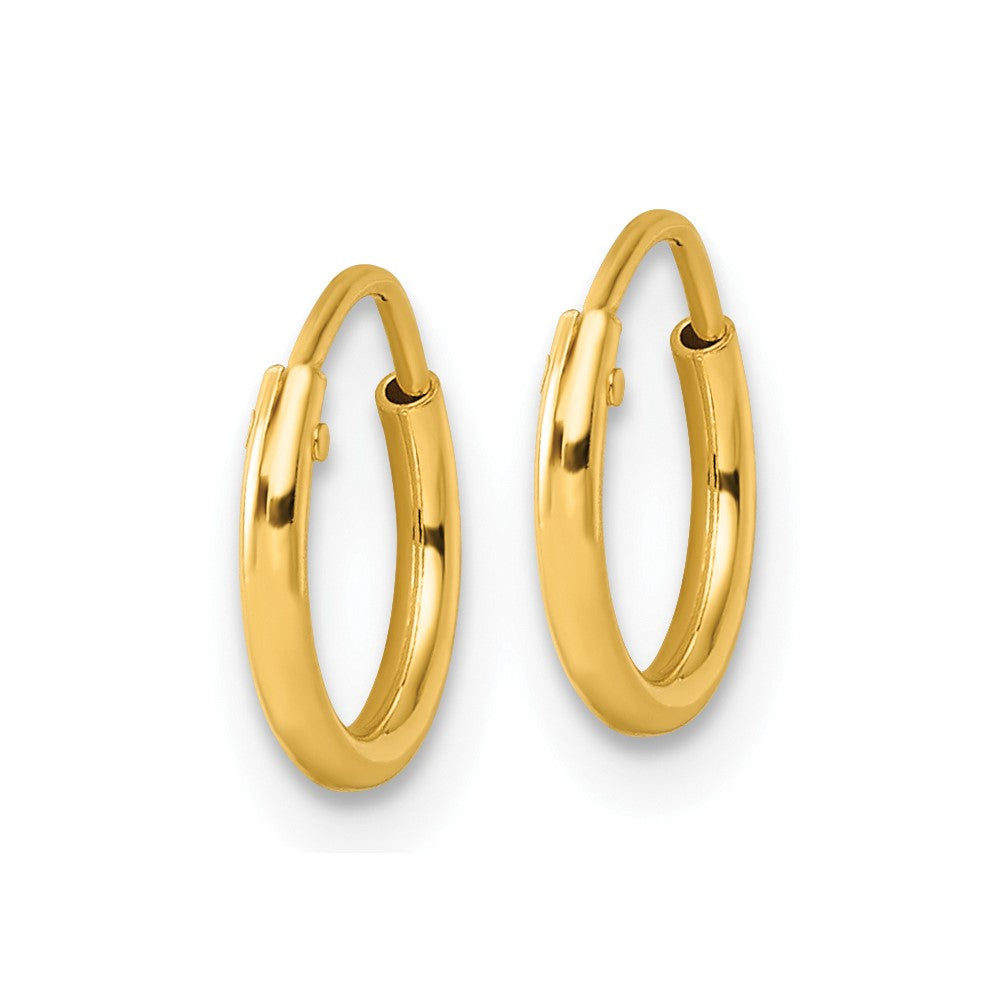 QE4345GP Sterling Silver Gold-tone 1.3mm Polished Endless Hoop Earrings
