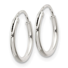 QE4346 Sterling Silver 1.3mm Hoop Earrings