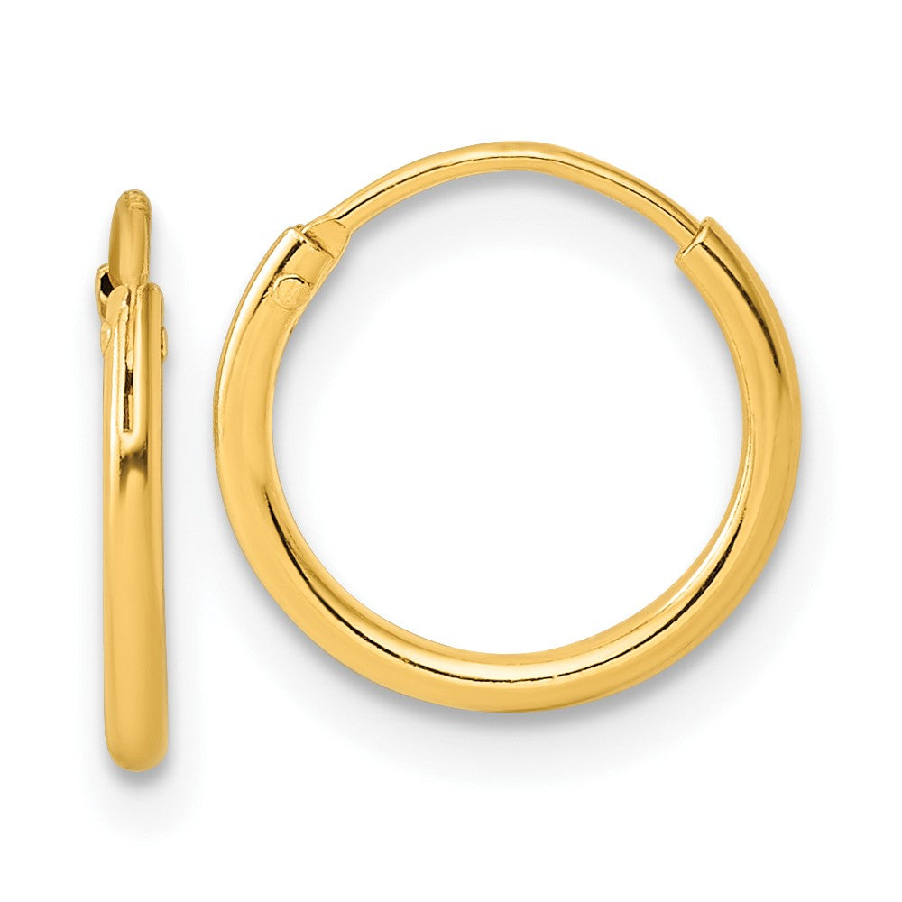 QE4346GP Sterling Silver Gold-tone 1.3mm Polished Endless Hoop Earrings
