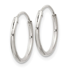 QE4347 Sterling Silver 1.3mm Hoop Earrings