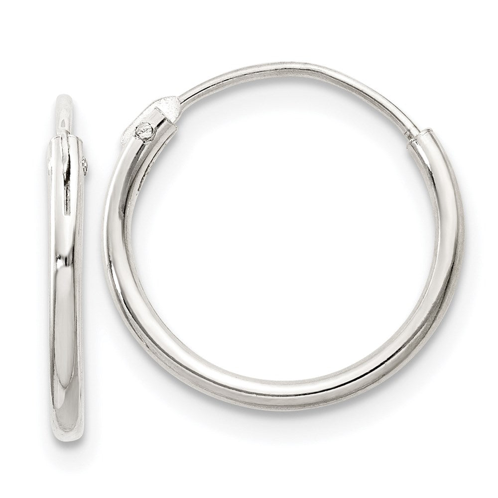 QE4347 Sterling Silver 1.3mm Hoop Earrings