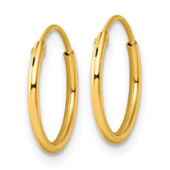 QE4347GP Sterling Silver Gold-tone 1.3mm Polished Endless Hoop Earrings