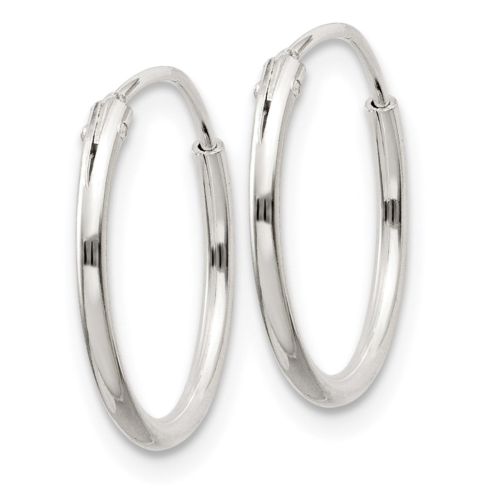 QE4348 Sterling Silver 1.3mm Hoop Earrings