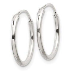 QE4348 Sterling Silver 1.3mm Hoop Earrings