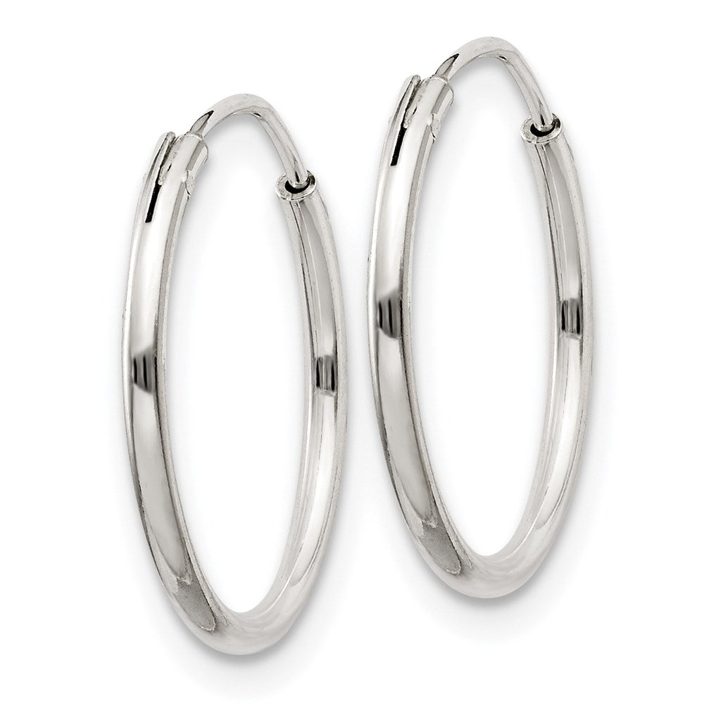 QE4349 Sterling Silver 1.3mm Hoop Earrings