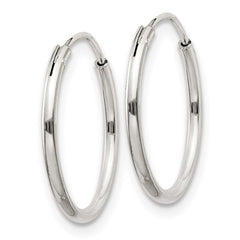 QE4349 Sterling Silver 1.3mm Hoop Earrings