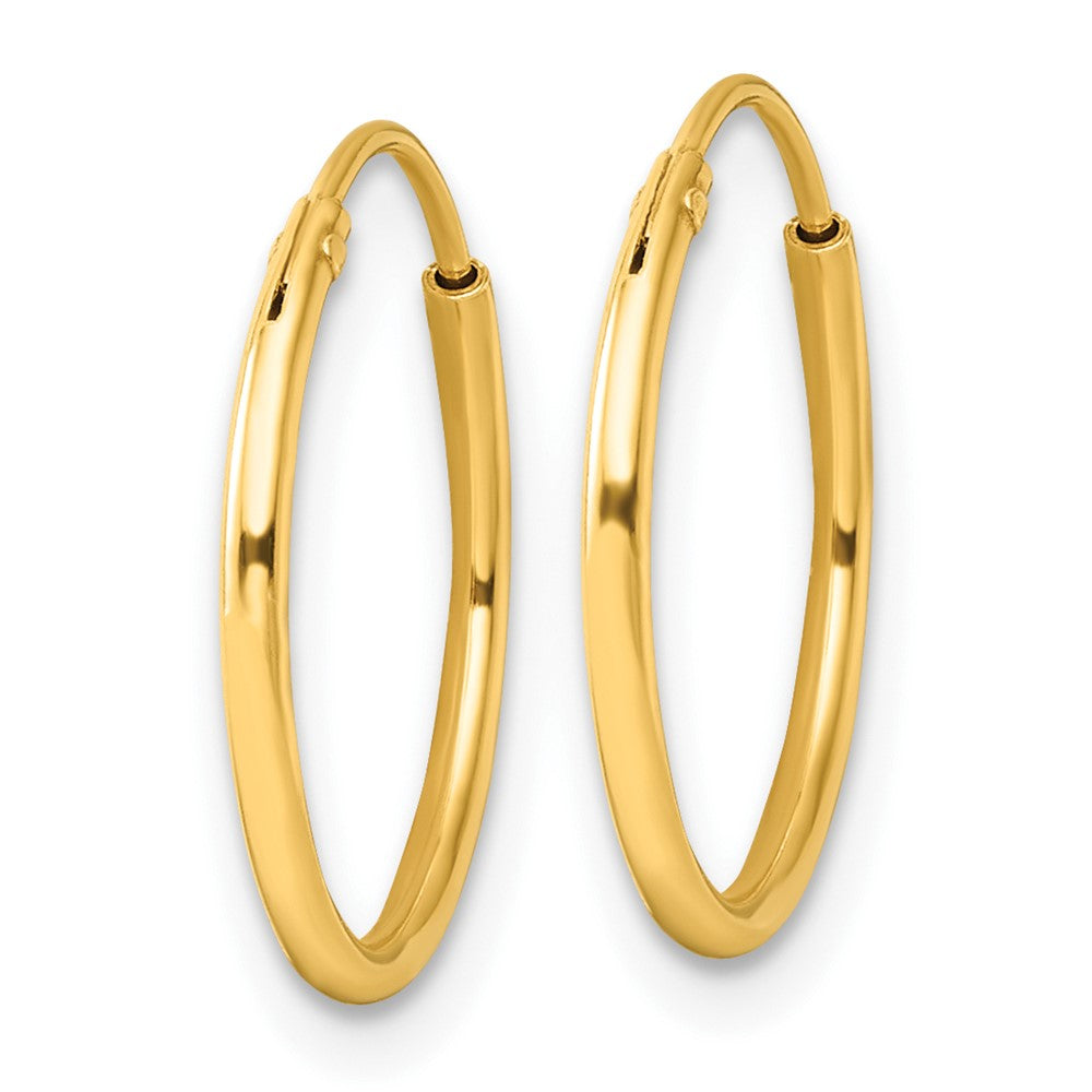 QE4349GP Sterling Silver Gold-tone 1.3mm Polished Endless Hoop Earrings