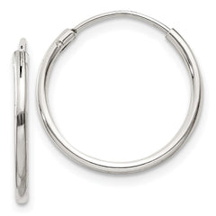 QE4349 Sterling Silver 1.3mm Hoop Earrings