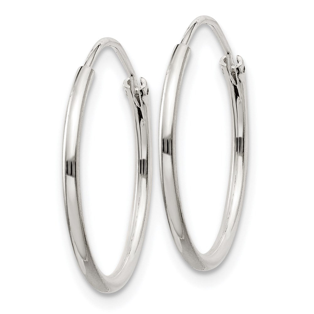 QE4350 Sterling Silver 1.3mm Hoop Earrings