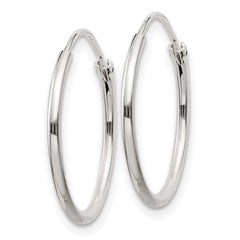 QE4350 Sterling Silver 1.3mm Hoop Earrings