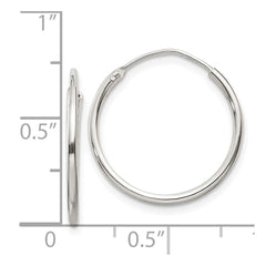 QE4350 Sterling Silver 1.3mm Hoop Earrings