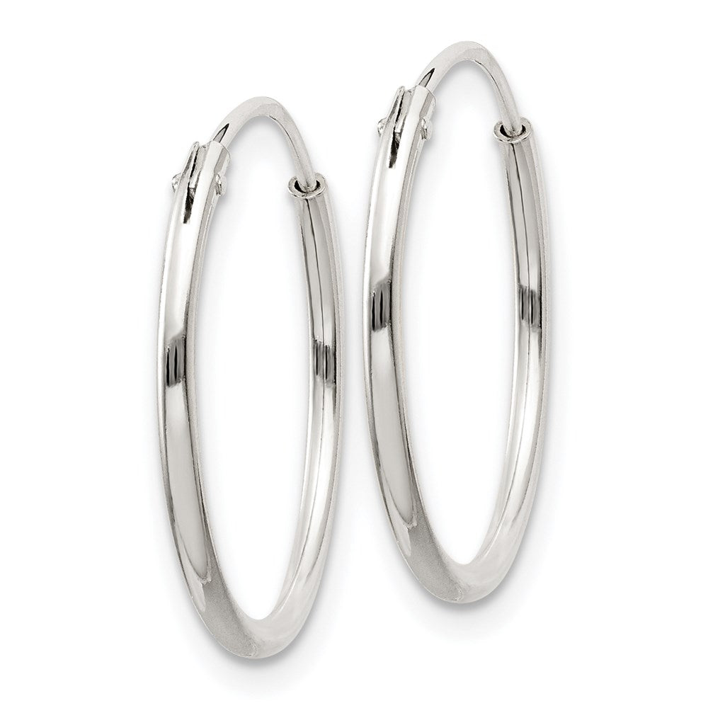 QE4351 Sterling Silver 1.3mm Hoop Earrings