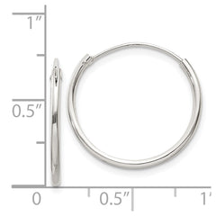 QE4351 Sterling Silver 1.3mm Hoop Earrings