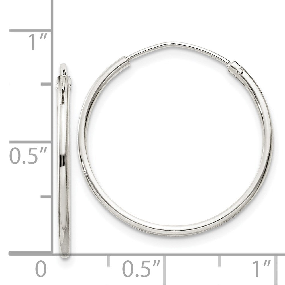 QE4353 Sterling Silver 1.3mm Hoop Earrings