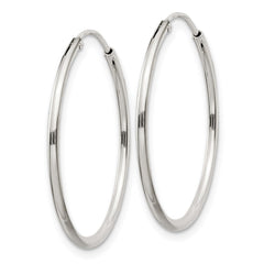 QE4354 Sterling Silver 1.3mm Hoop Earrings
