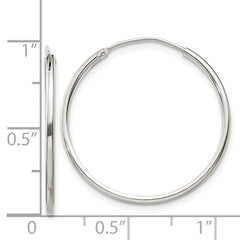 QE4354 Sterling Silver 1.3mm Hoop Earrings