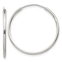 QE4354 Sterling Silver 1.3mm Hoop Earrings