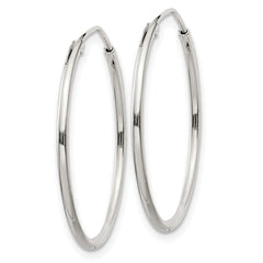 QE4355 Sterling Silver 1.3mm Hoop Earrings