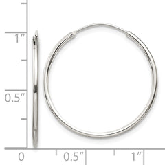 QE4355 Sterling Silver 1.3mm Hoop Earrings