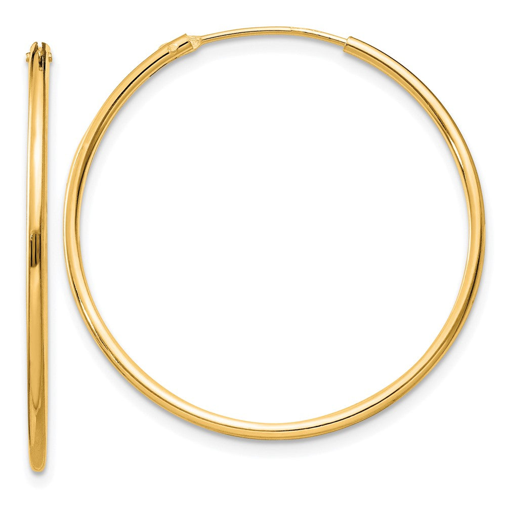 QE4356GP Sterling Silver Flash Gold-plated 1.3mm Endless Hoop Earrings