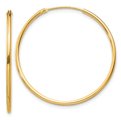 QE4356GP Sterling Silver Flash Gold-plated 1.3mm Endless Hoop Earrings