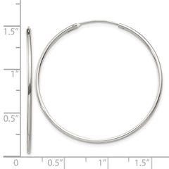 QE4357 Sterling Silver 1.3mm Hoop Earrings