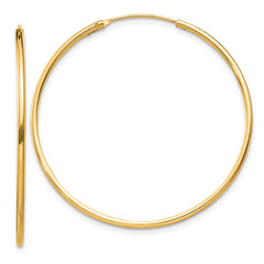 QE4357GP Sterling Silver Flash Gold-plated 1.3mm Endless Hoop Earrings