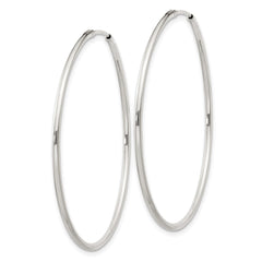 QE4358 Sterling Silver 1.3mm Hoop Earrings