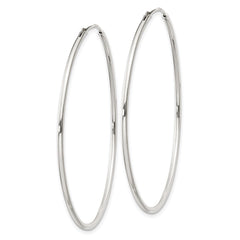 QE4359 Sterling Silver 1.3mm Hoop Earrings