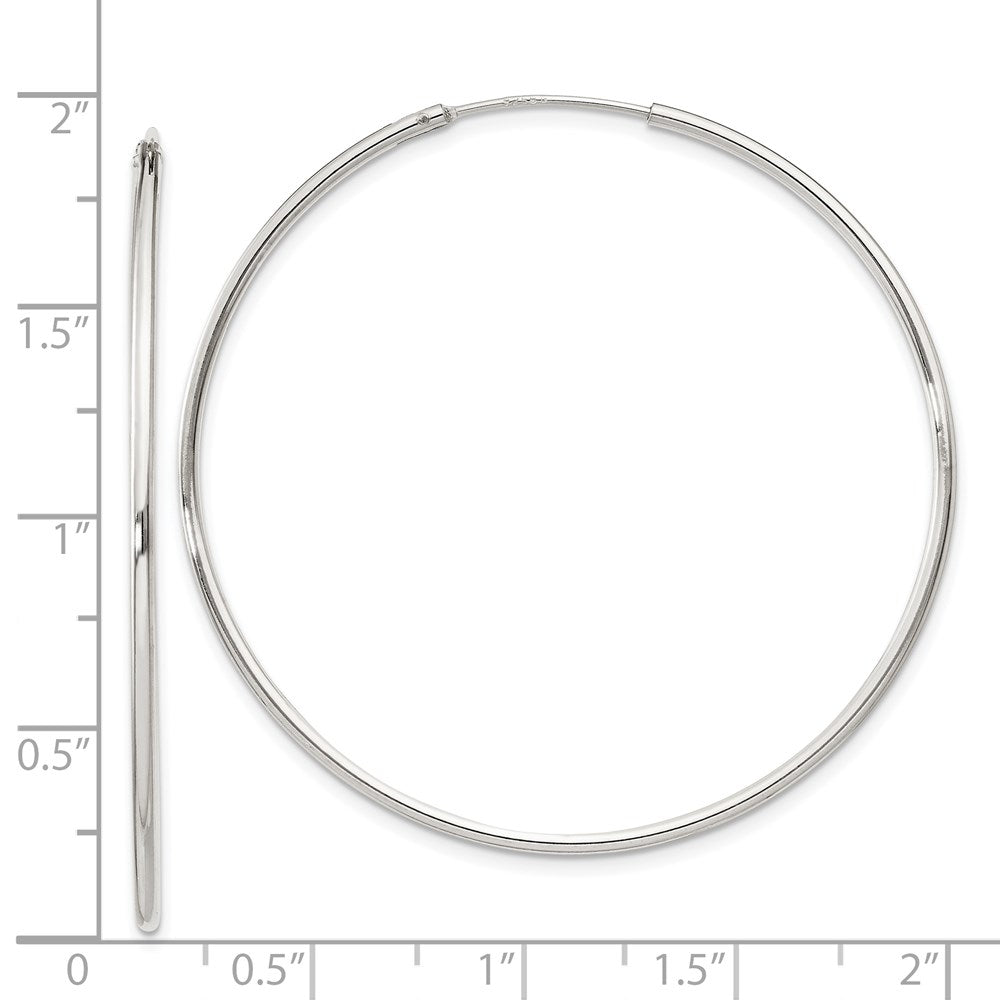 QE4359 Sterling Silver 1.3mm Hoop Earrings