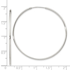 QE4359 Sterling Silver 1.3mm Hoop Earrings