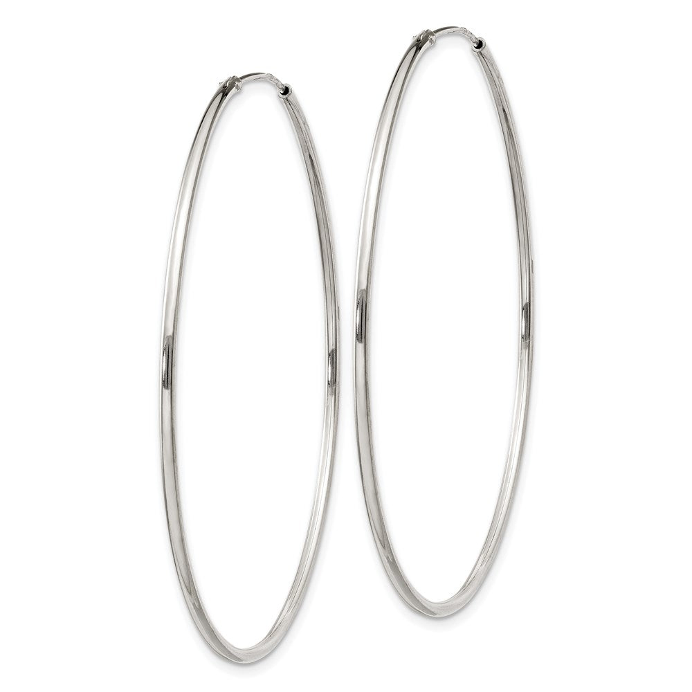 QE4360 Sterling Silver 1.3mm Hoop Earrings