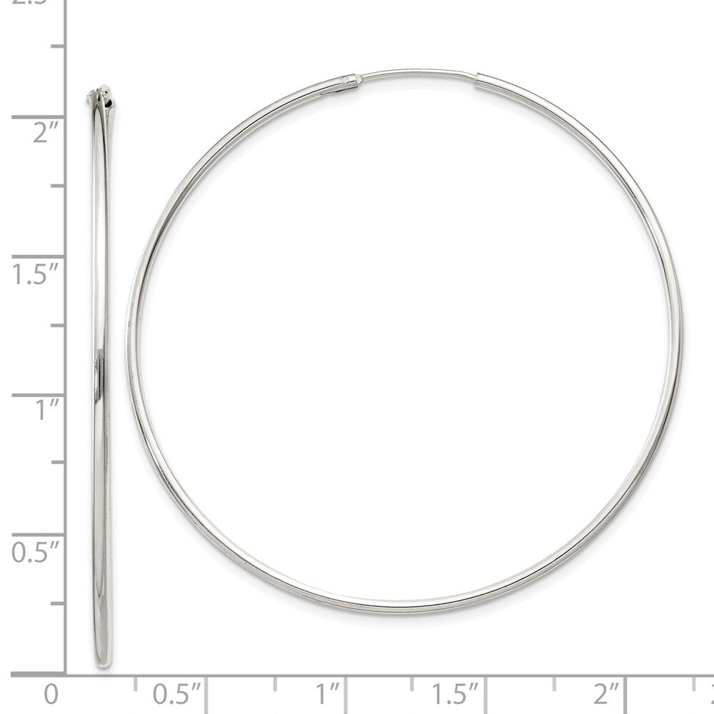 QE4360 Sterling Silver 1.3mm Hoop Earrings