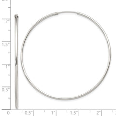 QE4360 Sterling Silver 1.3mm Hoop Earrings