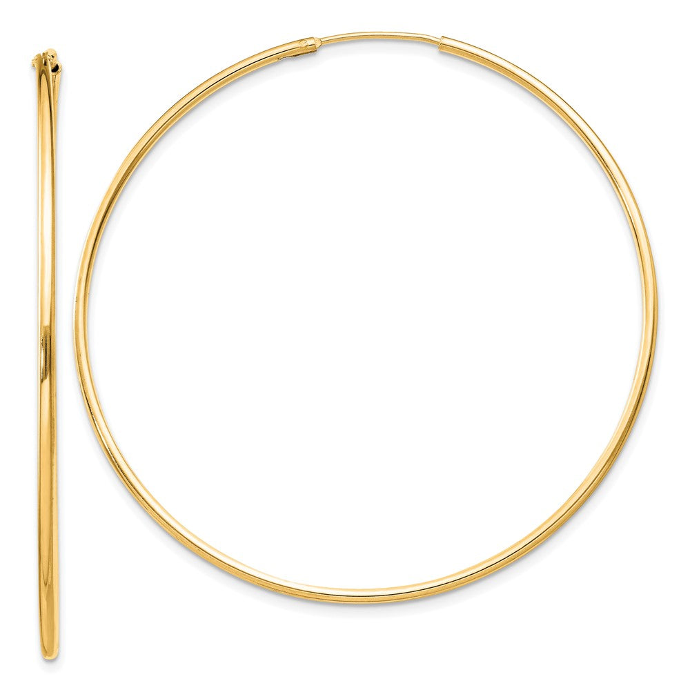 QE4360GP Sterling Silver Flash Gold-plated 1.3mm Endless Hoop Earrings