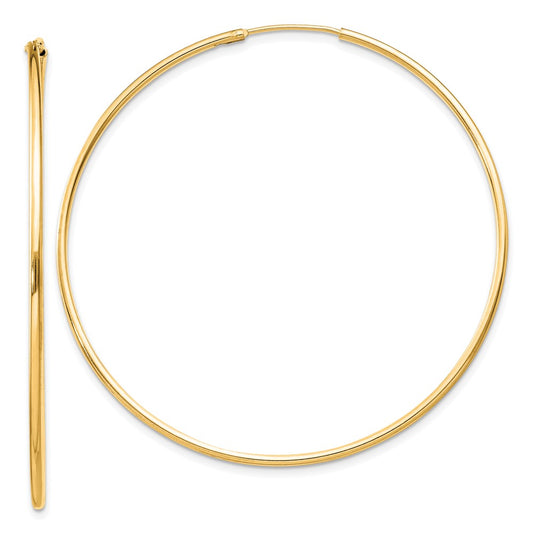 QE4360GP Sterling Silver Flash Gold-plated 1.3mm Endless Hoop Earrings
