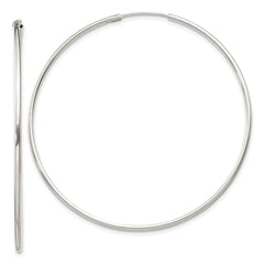 QE4360 Sterling Silver 1.3mm Hoop Earrings