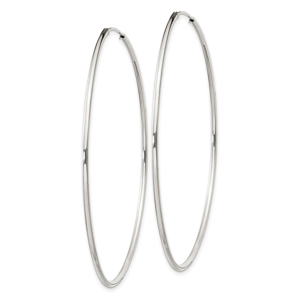 QE4361 Sterling Silver 1.3mm Hoop Earrings