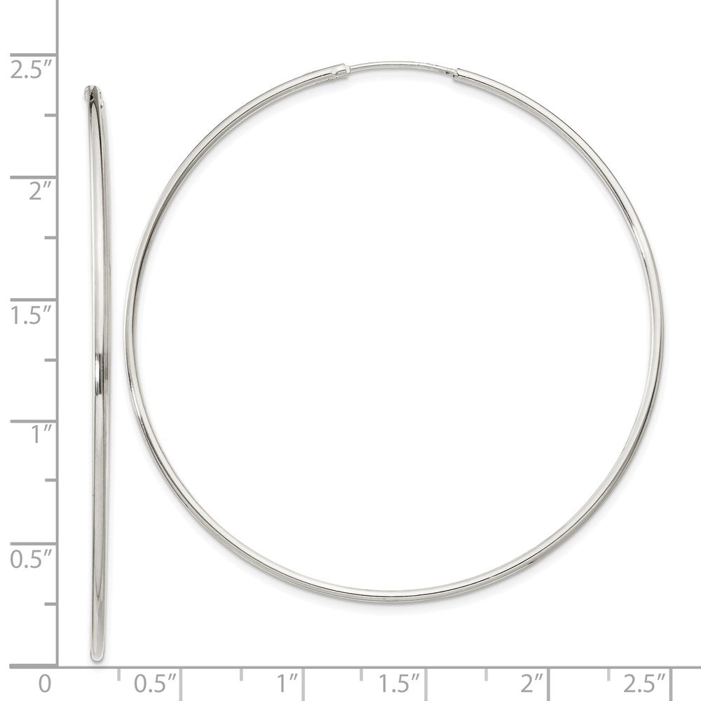 QE4361 Sterling Silver 1.3mm Hoop Earrings